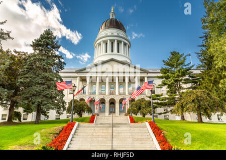 Maine State House, in Augusta, on a sunny day. Stock Photo