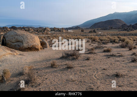 Movie Road runs through the Alabama Hills near Lone Pine, California, USA Stock Photo