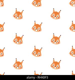 Pattern with squirrel. Stock Vector