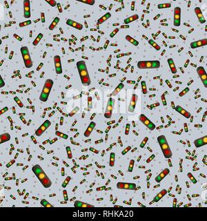 Stoplight sign. traffic light Abstract seamless pattern 10 eps Stock Vector