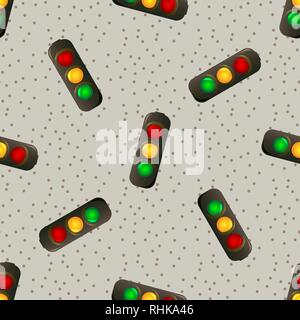 traffic light Vector seamless pattern for webmasters and textiles. 10 eps Stock Vector