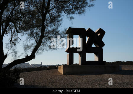 Ahava ( Love ) sculpture by Robert Indiana 1977 depicting Hebrew Stock ...