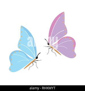 Butterfly on white background for graphic and web design, Modern simple vector sign. Internet concept. Trendy symbol for website design web button or mobile app. Stock Vector