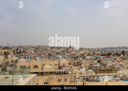 View over Jerusalem old town, Israel Stock Photo