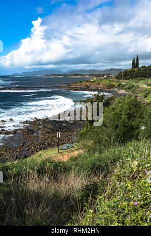 The coast along Kapaa, Kauai, Hawaii Stock Photo