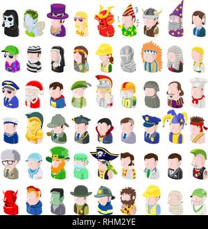 Avatar People Icon Set Stock Vector