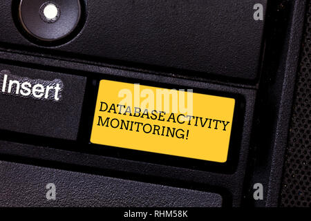 Word writing text Database Activity Monitoring. Business concept for the observation of actions in a database Keyboard key Intention to create compute Stock Photo