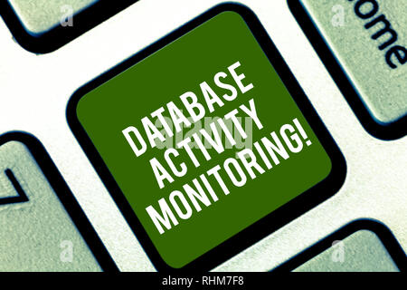 Word writing text Database Activity Monitoring. Business concept for the observation of actions in a database Keyboard key Intention to create compute Stock Photo