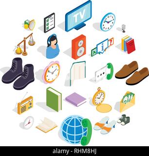 Beneficence icons set, isometric style Stock Vector