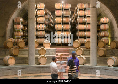 Images from inside the Salentein Bodega Winery south of Mendoza, Argentina. Stock Photo