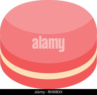 Red macaroon icon, isometric style Stock Vector