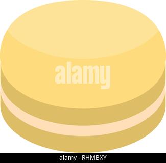 Yellow macaroon icon, isometric style Stock Vector