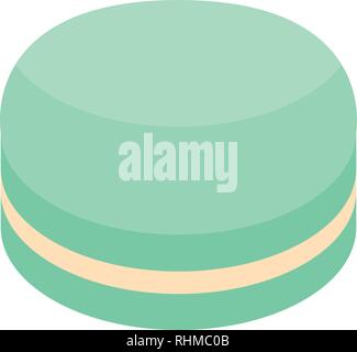 Mint macaroon icon, isometric style Stock Vector