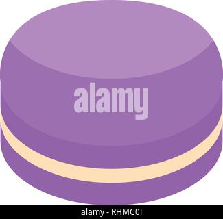 Violet macaroon icon, isometric style Stock Vector