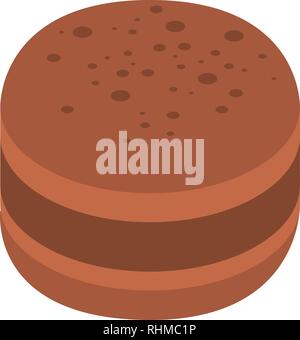 Choco macaroon icon, isometric style Stock Vector
