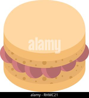 Sweet yellow macaroon icon, isometric style Stock Vector