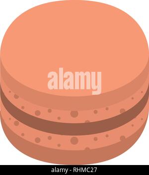 Cacao macaroon icon, isometric style Stock Vector