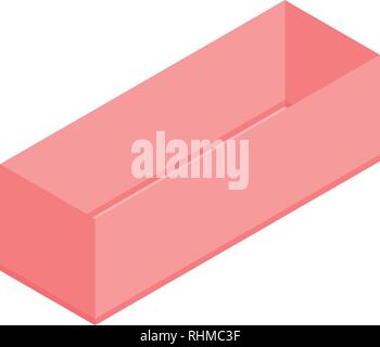 Empty macaroon box icon, isometric style Stock Vector