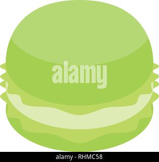 Green lime macaroon icon, isometric style Stock Vector