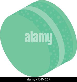 Green cream macaroon icon, isometric style Stock Vector