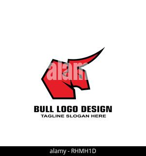 red bull graphic logo template, abstract business logo. Stock Vector
