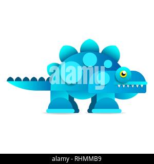 Cute cartoon dinosaur on white background. Prehistoric era. Vector illustration Stock Vector
