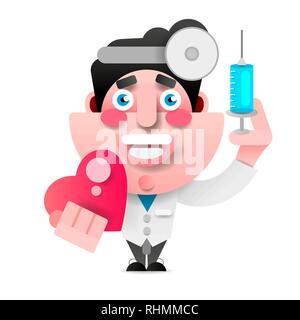 Vector medical icon doctor. Doctor with stethoscope. Medic Illustration in a flat style. Stock Vector