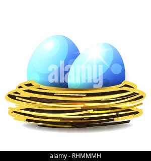 Nest Logo, Vector Of Bird s Nest And Eggs On White Background Stock Vector