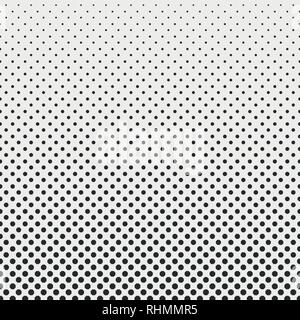 Abstract hexagon halftone pattern background black and white, vector eps10 Stock Vector