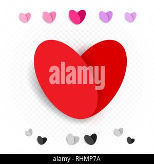 love heart decoration set Stock Vector