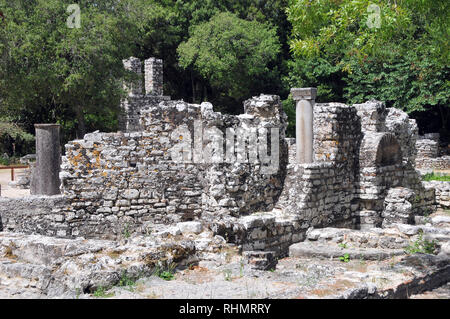 Butrint or Buthrotum archeological site in Albania. Remains of Byzantine Baptistery. UNESCO World Heritage Stock Photo