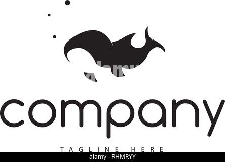 Vector logo on which is an abstract image of an orca cub. Stock Vector