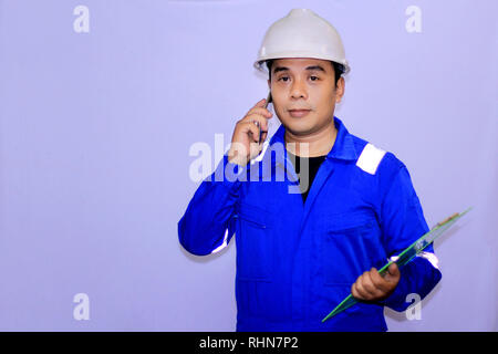 Portrait of a young Asian Engineer Stock Photo