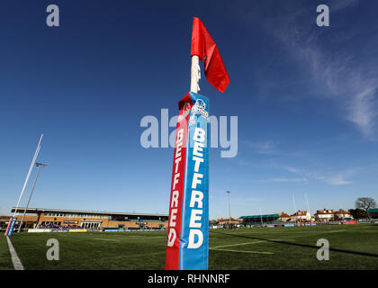 Trailfinders Sports Ground, London, UK. 3rd Feb, 2019. Betfred Super League rugby, London Broncos versus Wakefield Trinity; Rhino Betfred Try Pad Credit: Action Plus Sports/Alamy Live News Stock Photo