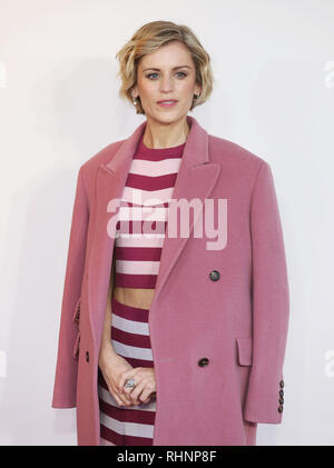 Denise Gough seen attending a Family Gala Screening of The Kid Who Would Be King at Odeon Luxe Leicester Square in London. Stock Photo