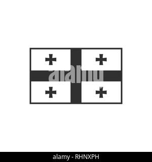 Georgia flag icon in black outline flat design. Independence day or National day holiday concept. Stock Vector