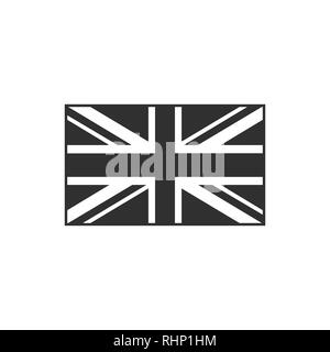United Kingdom flag icon in black outline flat design. Independence day or National day holiday concept. Stock Vector