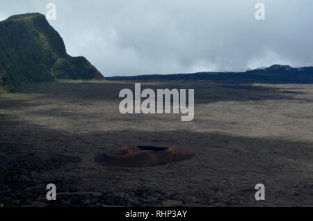 Formica Leo, a small cone within the vast caldera of Piton de la Fournaise, an active volcano in Réunion island Stock Photo