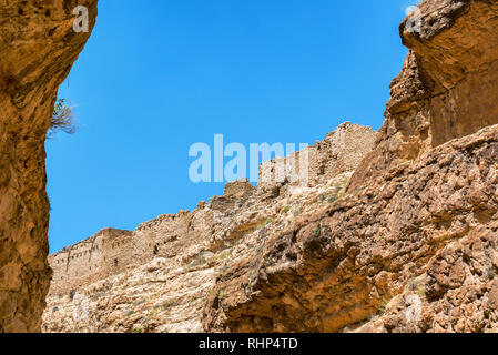 Mides Canyon and historic ruined walls of Mides in Tunisia Stock Photo