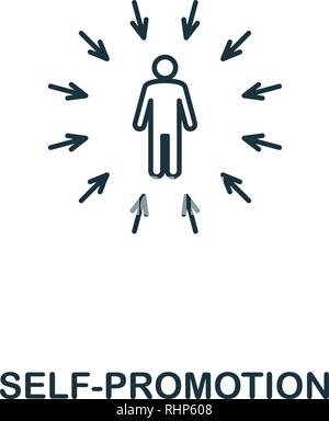 Self-Promotion icon. Thin outline creativeSelf-Promotion design from soft skills collection. Web design, apps, software and print usage. Stock Vector