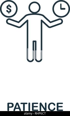 Patience icon. Thin outline creativePatience design from soft skills collection. Web design, apps, software and print usage. Stock Vector