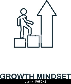 Growth Mindset icon. Thin outline creativeGrowth Mindset design from soft skills collection. Web design, apps, software and print usage. Stock Vector