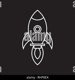 Rocket spaceship with fire, startup icon vector illustration Stock Vector