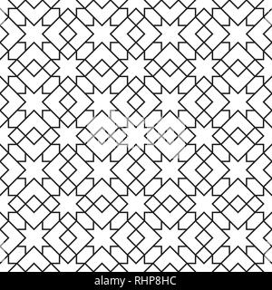 Seamless Geometric Pattern Black and White Vector Illustration, Abstract texture graphic design background Stock Vector