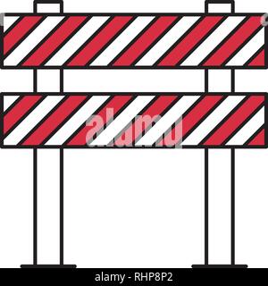 Road Block Sign, Traffic Barrier Vector Illustration Stock Vector