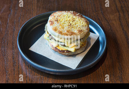 Egg McMuffin at a restaurant in Bangkok, Thailand Stock Photo