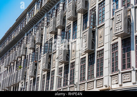 XIAMEN, CHINA -OCTOBER 09: Traditional architecture at Zhongshan Road, a famous shopping street in the downtown area on October 09, 2018 in Xiamen Stock Photo