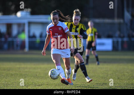 3rd February 2019, Tinsley Lane, Crawley, England; SE Women's FA Cup, 4th Round, Crawley Wasps Ladies vs Arsenal Women ; 15 katie Mccabe runs with the ball   Credit: Phil Westlake/News Images Stock Photo