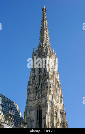 South tower of St. Stephen's Cathedral in Vienna, Austria Stock Photo