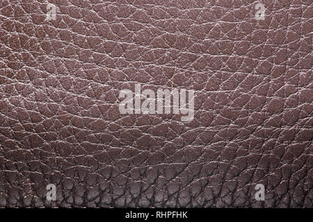 Full frame macro photo of natural brown leather texture Stock Photo